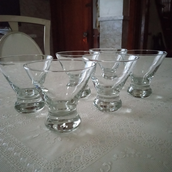 🆕 6 Vintage, MCM, Atomic, Dessert, Cocktail Martini, Flared, Wide, NWOT - Picture 7 of 9